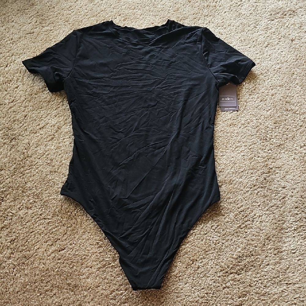 Women's Luxury Collection Short Sleeve Bodysuit - Auden Black Size MEDIUM